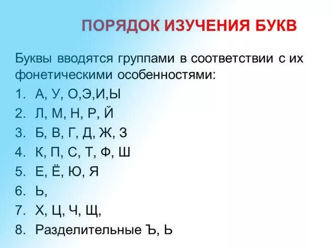 Какая последовательность в алфавите