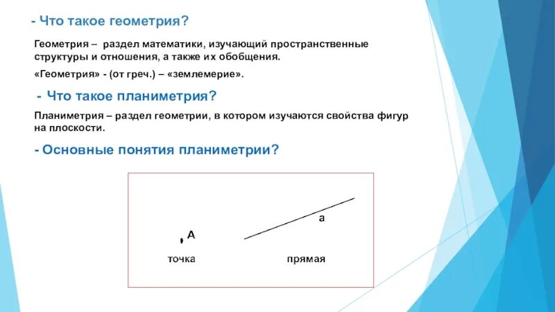 Аксиомы планиметрии и стереометрии