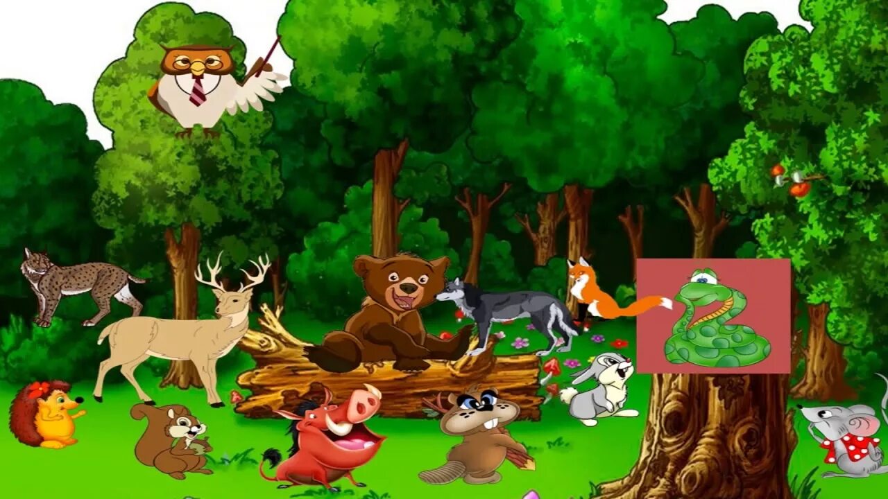 Лесные видео канал новые. Лесная Полянка с животными. Мультяшный лес с животными. Собрание зверей в лесу. Лесные жители на Поляне для детей.