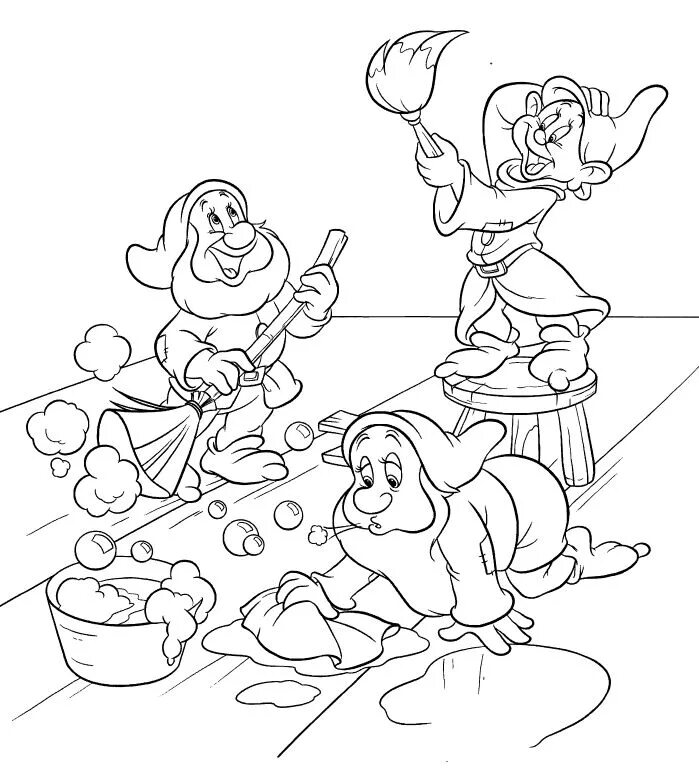 7 drawfs Disney coloring pages, Disney princess coloring pages, Cartoon coloring