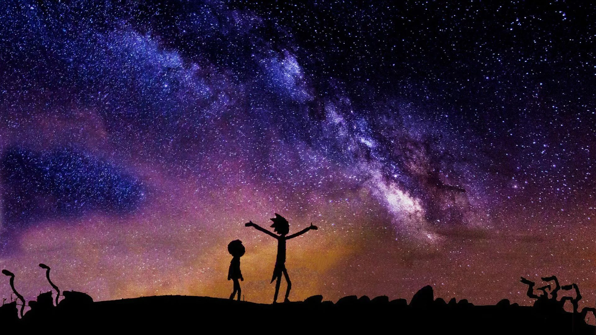 Звездное небо слушать. Рик и Морти звездное небо. Звездное небо. Ночное небо со звездами. Космическое небо.