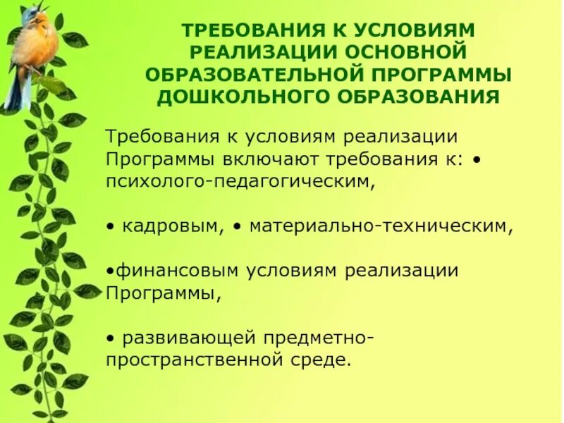 Требования к условиям реализации программы. Требования к условиям реализации программы дошкольного образования. Требования к условиям реализации основной образовательной программы. Требования к условиям реализации программы включают. Материально технические условия реализации программы