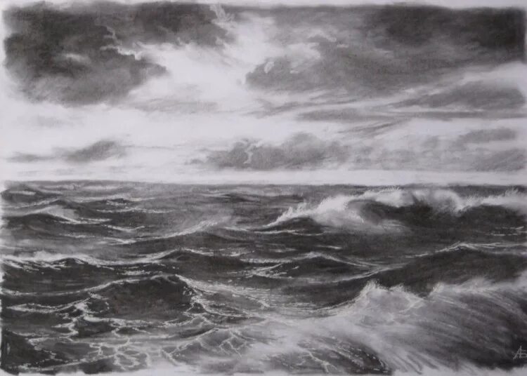 Море уголь. Море простым карандашом. море углем. океан карандашом. бушующее море карандашом.