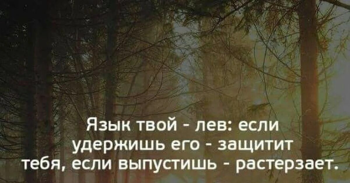 Лев будет твоим. Язык твой Лев удержишь его. Твой язык это Лев. Твой Лев. Лев если выпустишь его растерзает.