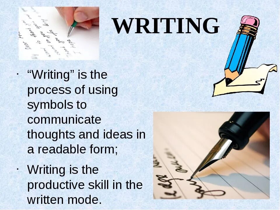 Written word article. Writing skills презентация. Writing уроки английский. Writing a story презентация. Write writing правило.
