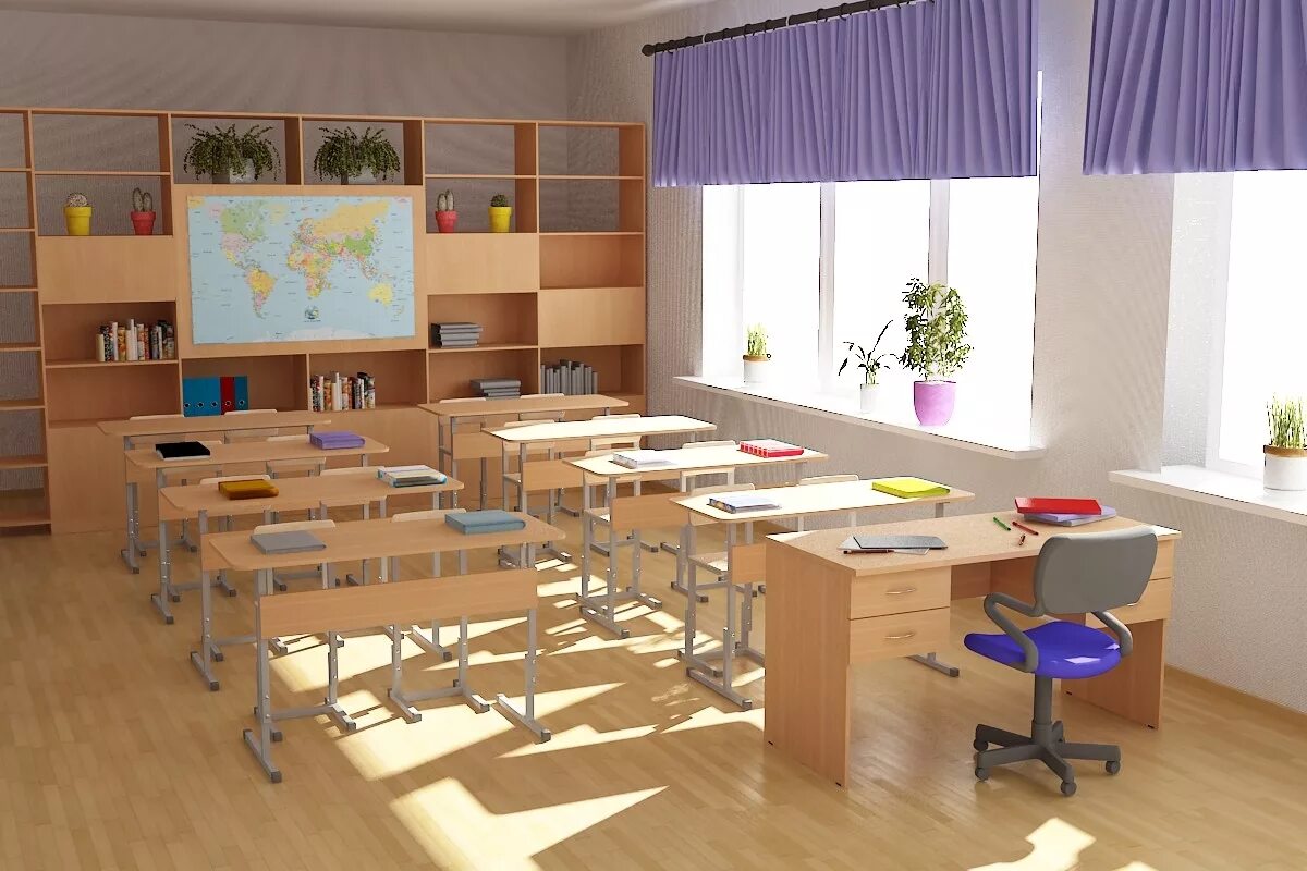 В классной комнате было