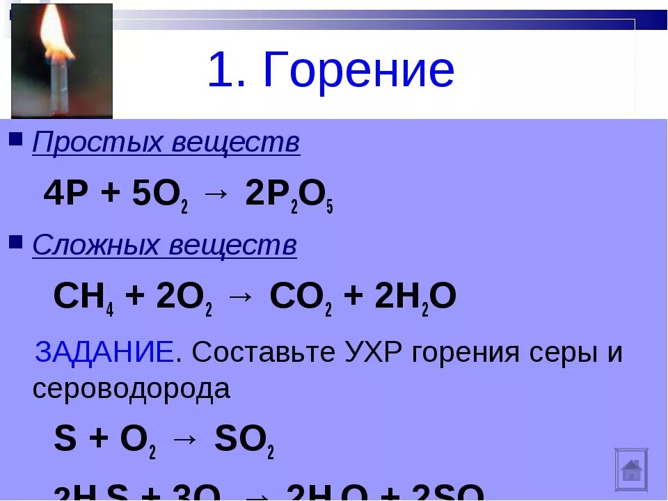 Большинство реакций горения простых веществ являются реакциями. Реакция горения кислорода формула. Горение химическая реакция формула. Уравнения реакций горения сложных веществ химия 8 класс. Химия 8 класс реакциигоренич.