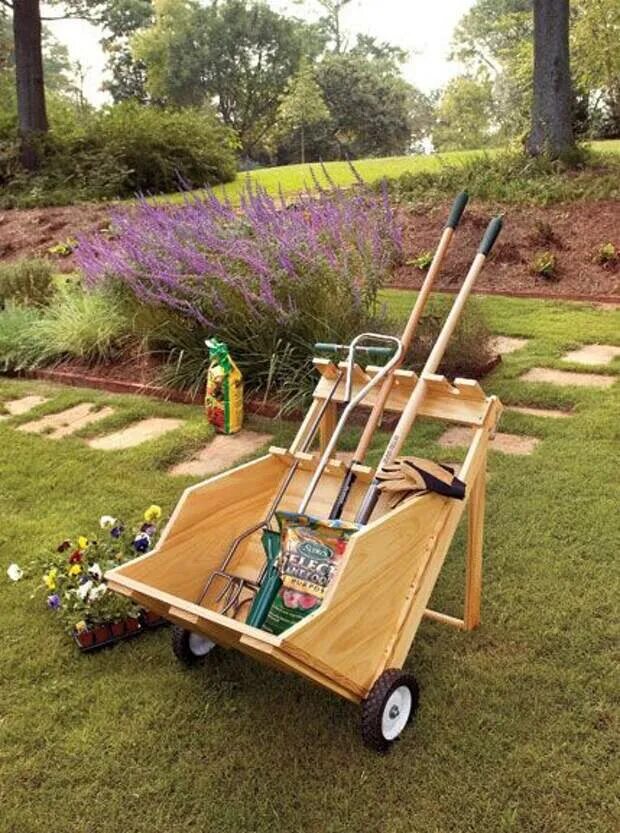 Как сделать самое удобное. Садовая тачка-тележка Garden Cart, 80л. Тележка для садового инструмента rh20. Приспособления для дачи. Приспособления для огорода и дачи.