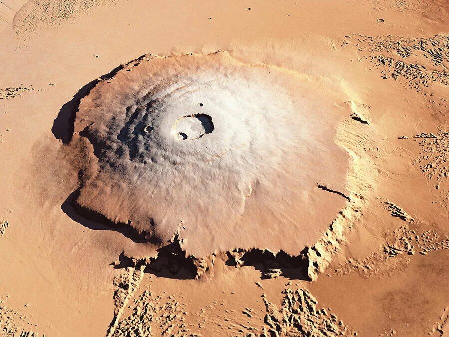 Самая высокая гора в солнечной системе находится. Гора Олимп на Марсе. Вулкан Олимп на Марсе. Олимпус Монс на Марсе. Марс Планета гора Олимп.