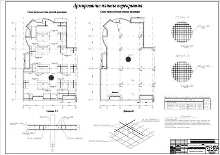 Схема армирования перекрытий