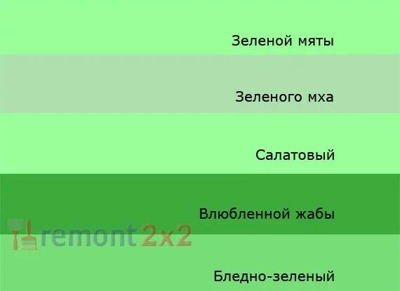 Красное написано зеленым