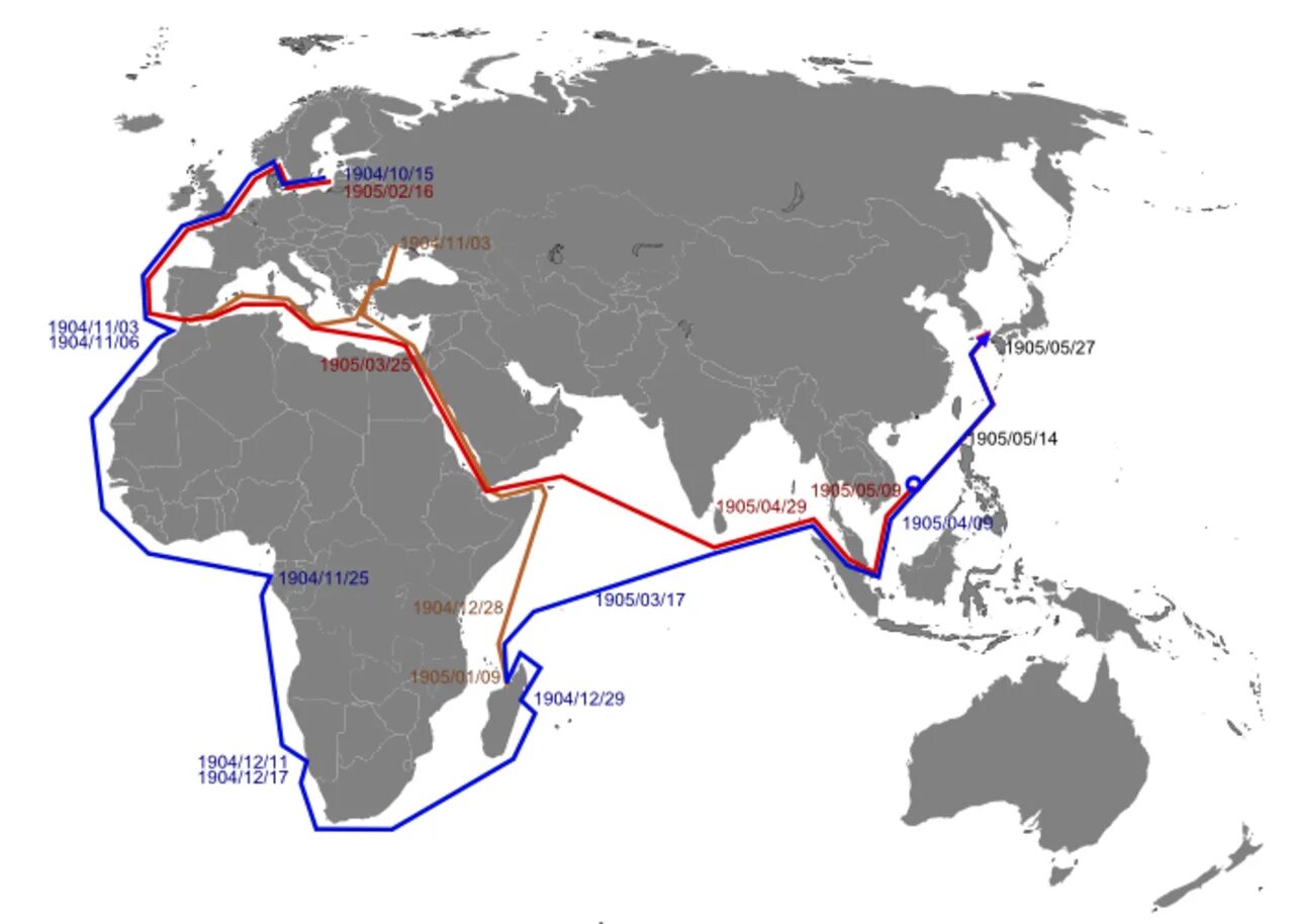 Поход 2 Тихоокеанской эскадры карта. Путь 2 Тихоокеанской эскадры карта. Поход 2-й Тихоокеанской эскадры (1904—1905). Путь 2-й Тихоокеанской эскадры вице-Адмирала Зиновия Рожественского. 2 й тихоокеанской эскадры