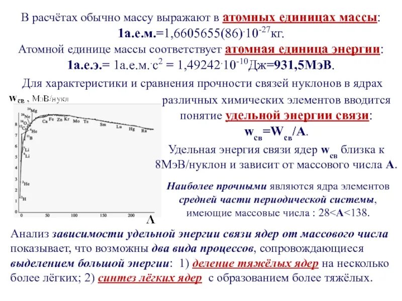 Характер изменения массового числа