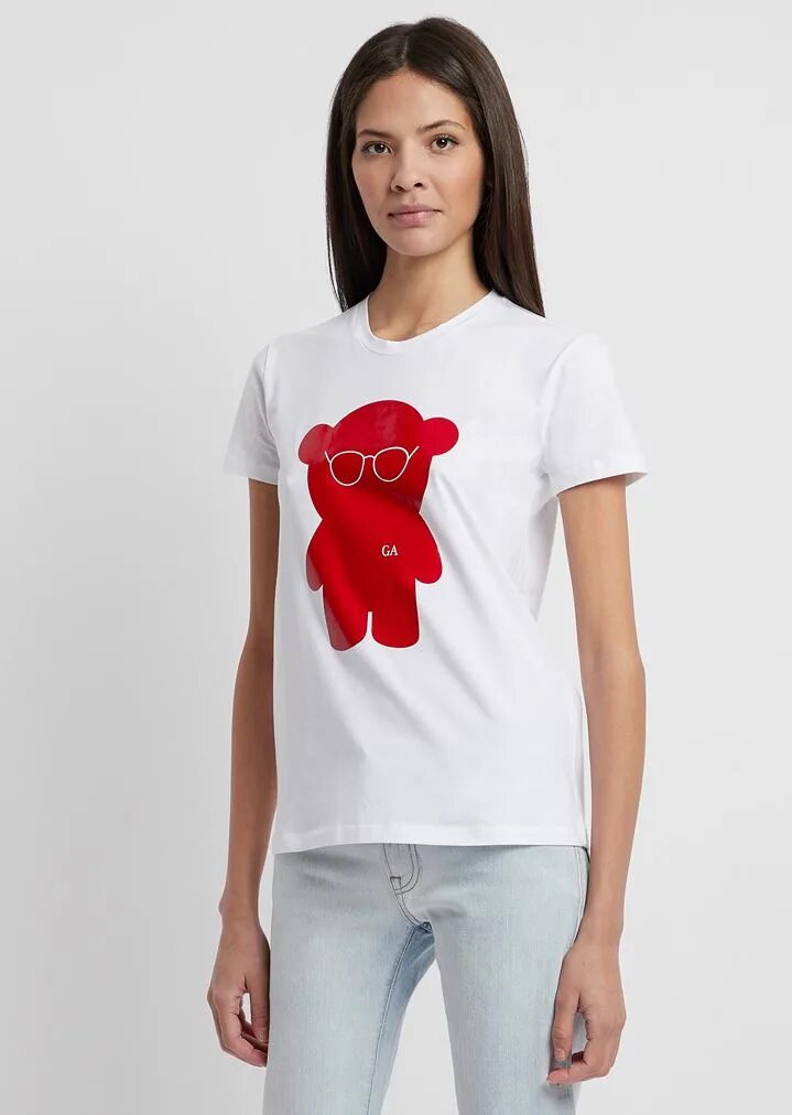 Emporio Armani Manga Bear. Футболка с медведем женская Армани. Армани мишка футболка. Футболка Эмпорио Армани с мишкой. Реплика футболки