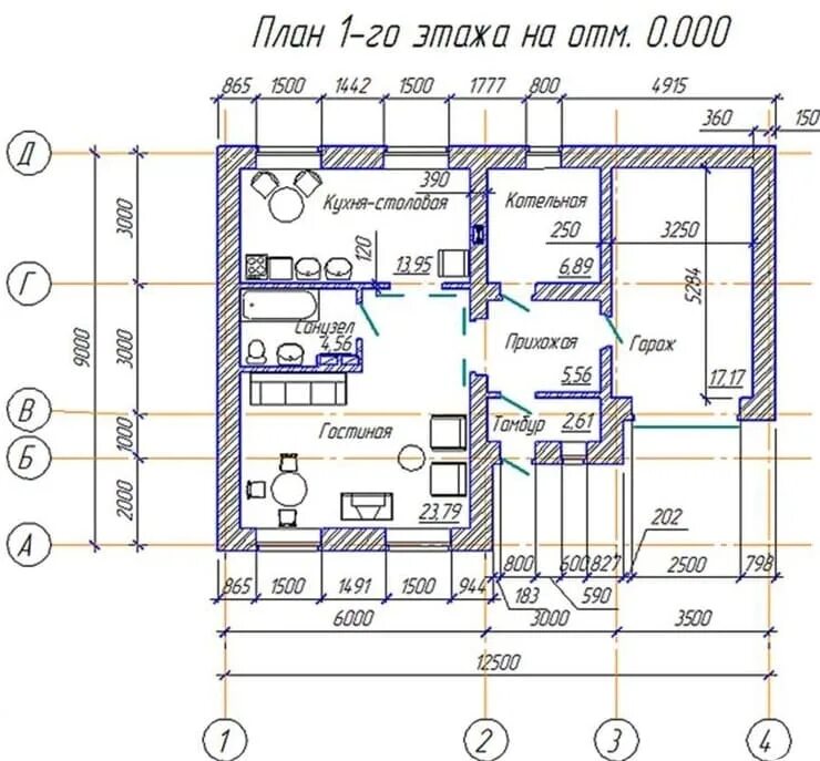 Обозначение размеров на плане