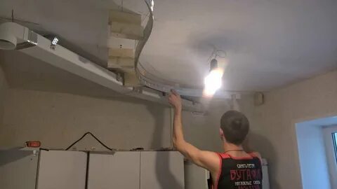 Отвод вытяжки под натяжной потолок
