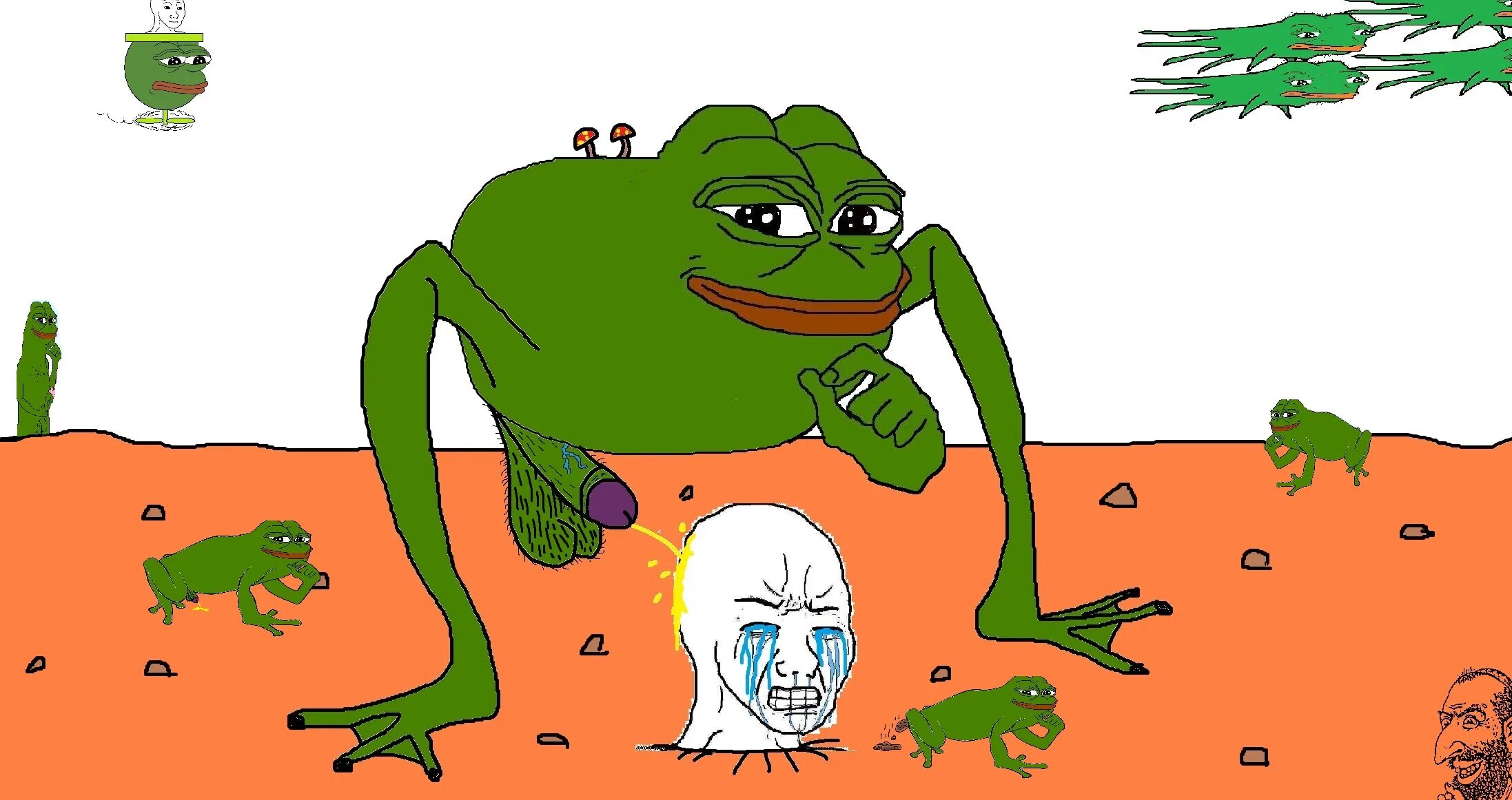 You can be funny. Пепе и Wojak. Wojak и Лягушонок Пепе. Лягушонок Пепе обкакался. Смешные лягушки.