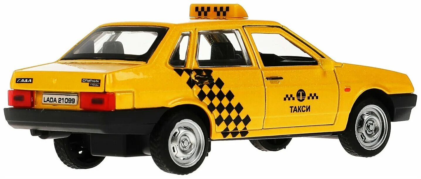 12 такси 3 зеленых 6 желтых. Модель ВАЗ 21099 Технопарк.