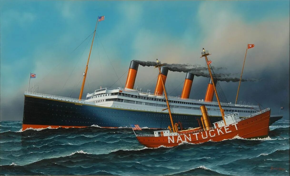 Nantucket плавучий Маяк. Олимпик и Нантакет. Олимпик 1934. Плавучий Маяк Нантакет на дне.