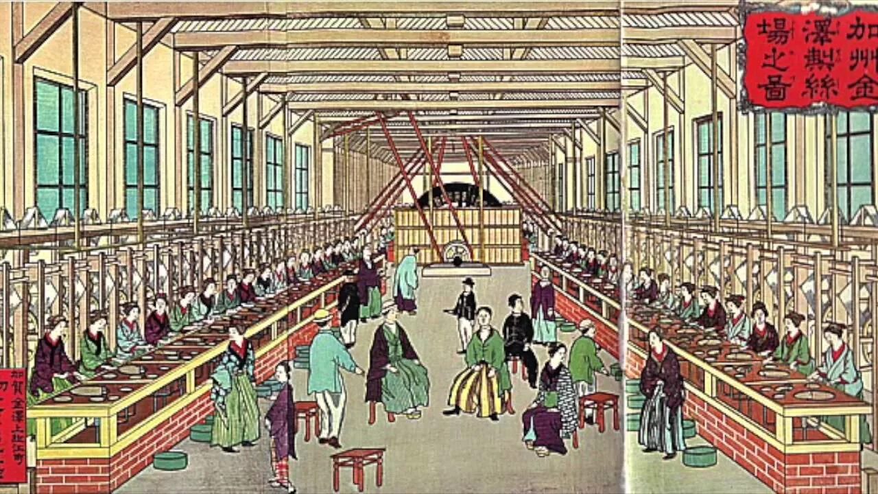 Новейшее время хозяйство. Мануфактура Японии 19 века. Рассеянная мануфактура Япония 18 век. Экономика Японии в 19 веке Мэйдзи. Япония в 19 веке мануфактуры.