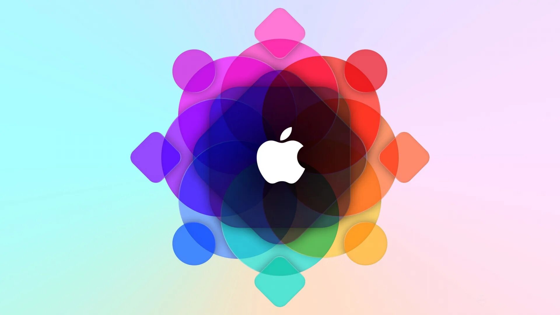 Обои эппл. Apple WWDC 2013. Обои Apple. Красивые цвета для логотипа. Цветное яблоко Apple.