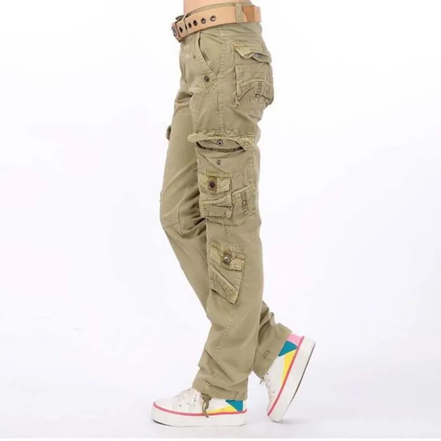 Celana Kargo Wanita Burnt Olive Bersaku Alibaba.com