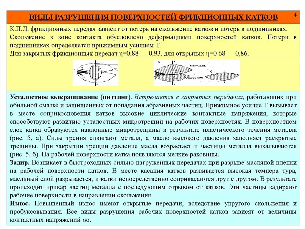 Катки фрикционных передач. Виды разрушения рабочих поверхностей фрикционных катков. Фрикционные передачи техническая механика. Виды разрушений рабочих поверхностей катков. Виды разрушения поверхностей.