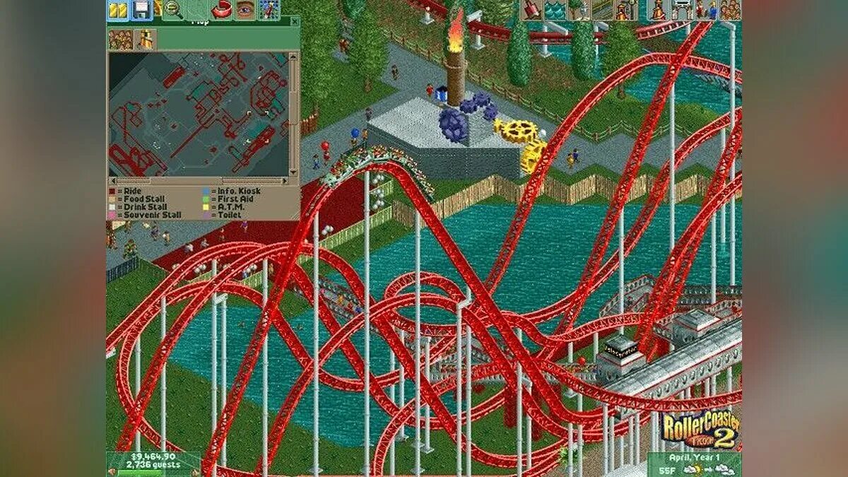 2 развлечение игра. Карусельный Магнат игра. Rollercoaster Tycoon 2. Tycoon парк аттракционов. Игра парк аттракционов 1999.