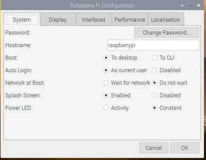 Raspberry pi config