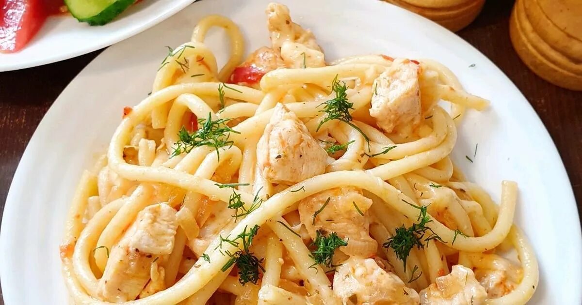 Рецепт куриного филе с макаронами