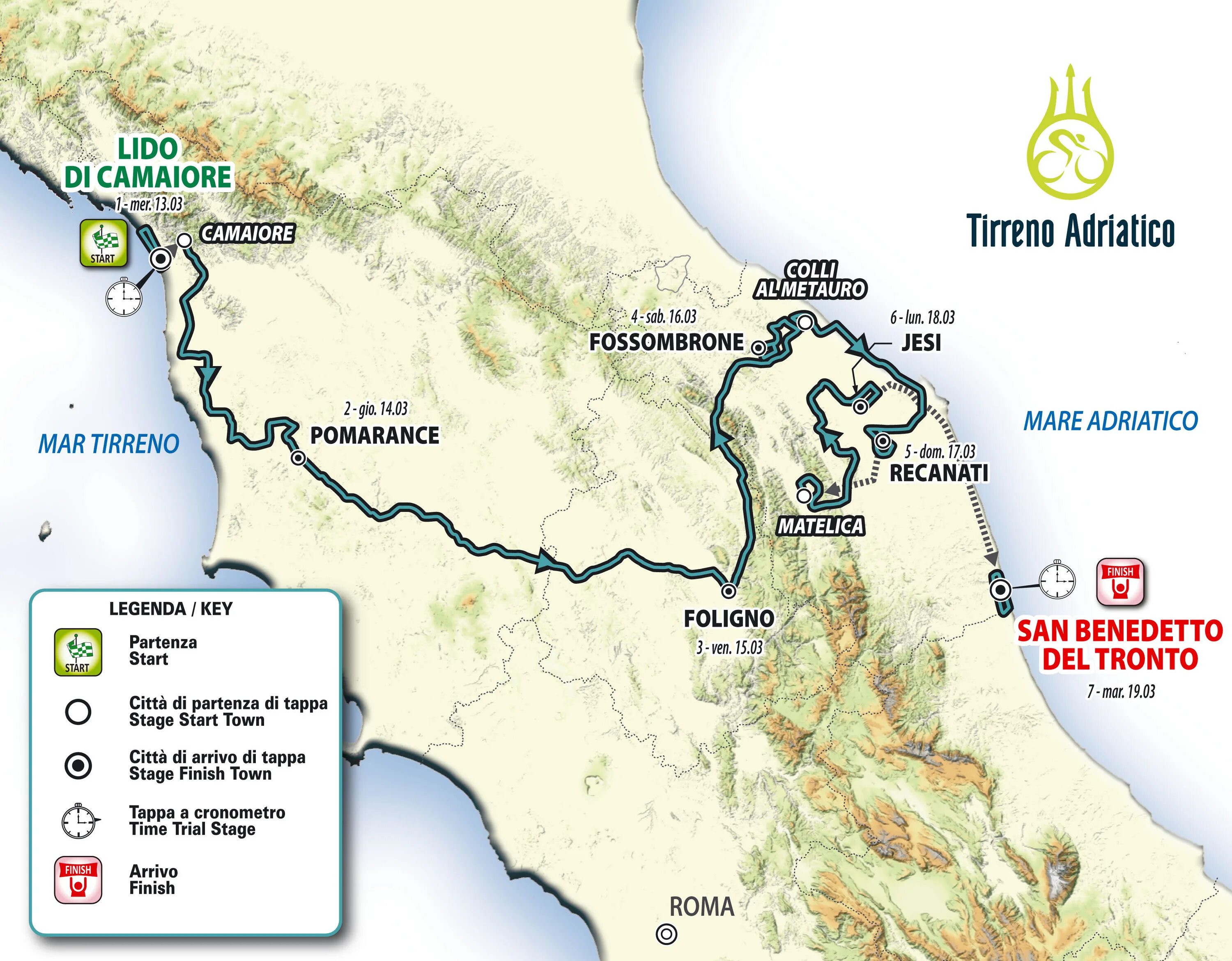 На карте Тиррено Адриатико. Маре Адриатико. Tirreno Adriatico 2022 карта. Тиррено Адриатико 2023 1 этап.