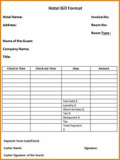 Hotel bill
