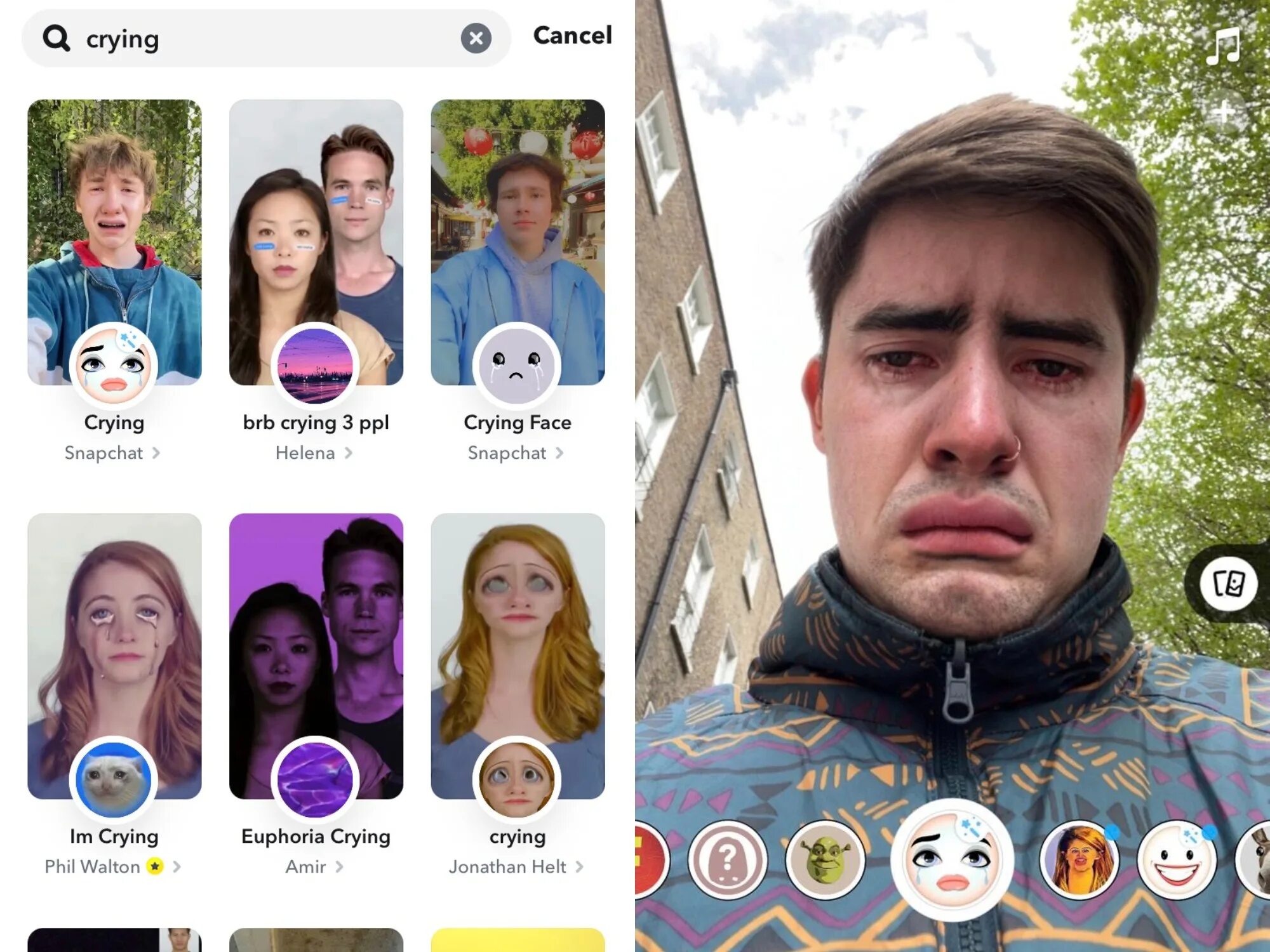 Снэпчат где. Плачущий фильтр snapchat. Фильтр с плачущим лицом. Грустное лицо snapchat. Фильтры в инстаграме для лица.