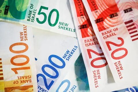 New Israeli Shekel banknotes are seen in this picture illustration. 
