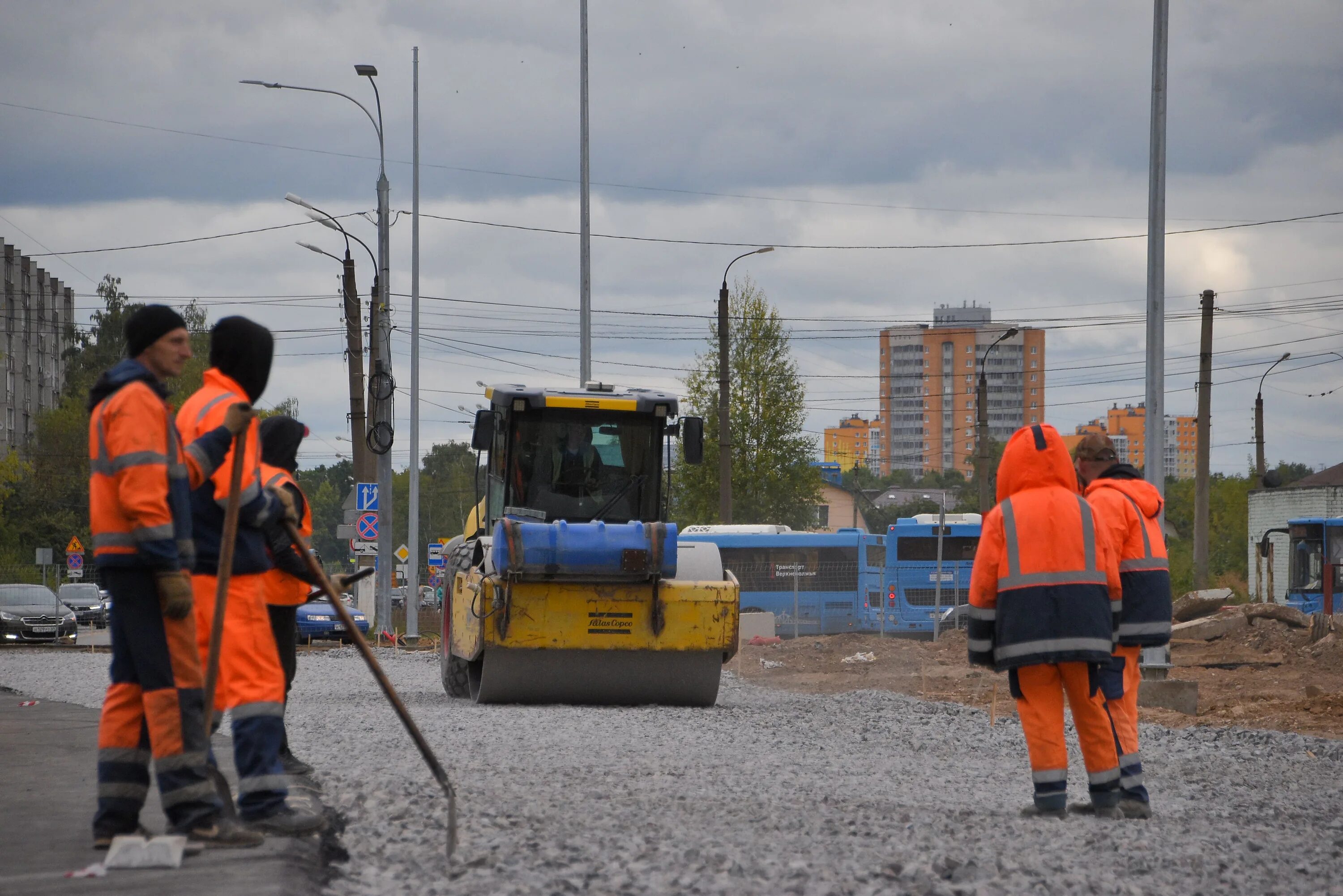 Дорожные работы. Реконструкция дорог. Дорожное хозяйство. Дороги в городе.