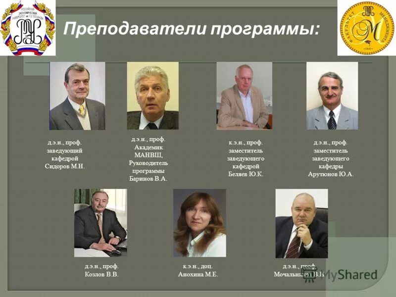 , к. Кафедры рэу. К. Екатерина цимбаева. Доц.