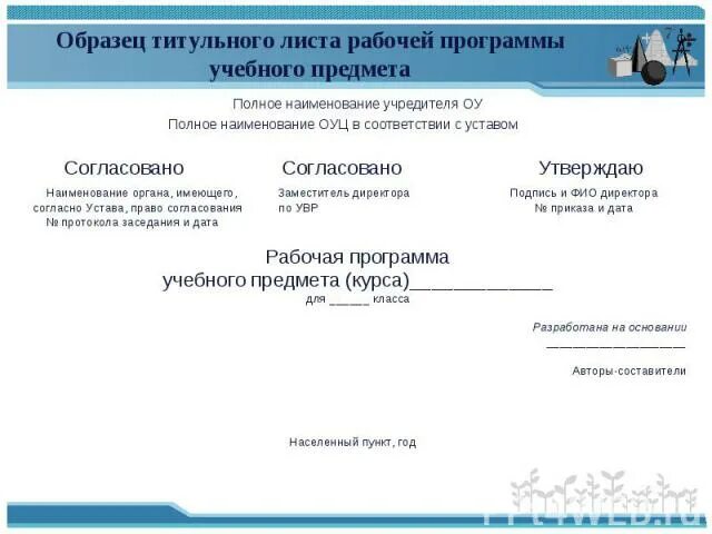 Программа титульный лист образец. Программа титульный лист образец