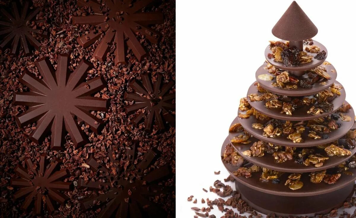 Год шоколад. Шоколадная елка Вальрона. Шоколадная елочка форма Вальрона. Формы Вальрона для шоколадных ёлок. Елочка из шоколада.