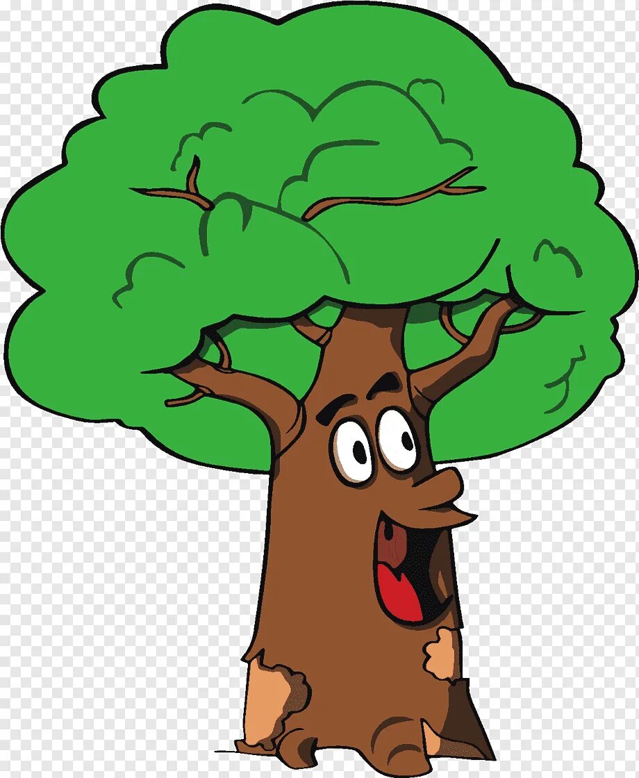 Картинки лицо дерево. Мультяшные деревья. Дуб мультяшный. Дерево с глазками. Дерево мульт.