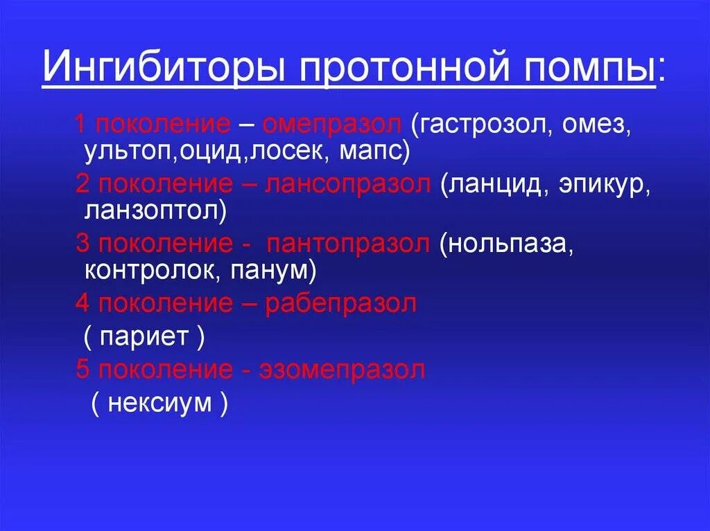 К ингибиторам протонной помпы относится