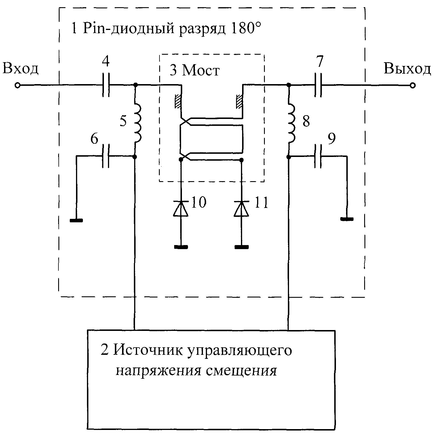 Фазовращатель принципиальная схема. Фазовращатель СВЧ схема. Фазовращатель схема включения. СВЧ-фазовращатель на Pin-диодах.