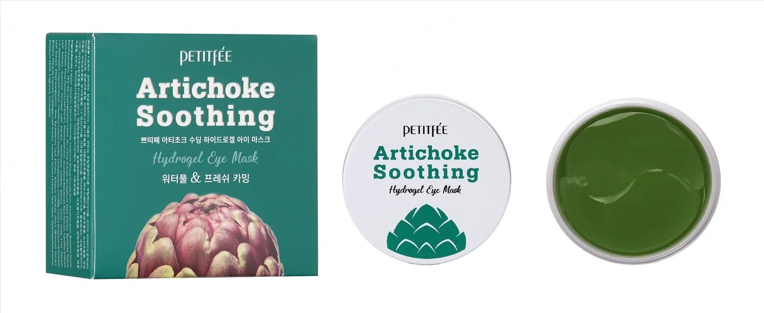 Petitfee artichoke soothing hydrogel eye mask противоотёчные гидрогелевые патчи. Патчи с артишоком корея. Artichoke soothing hydrogel eye mask. Artichoke soothing hydrogel eye mask. Soothing eye mask.