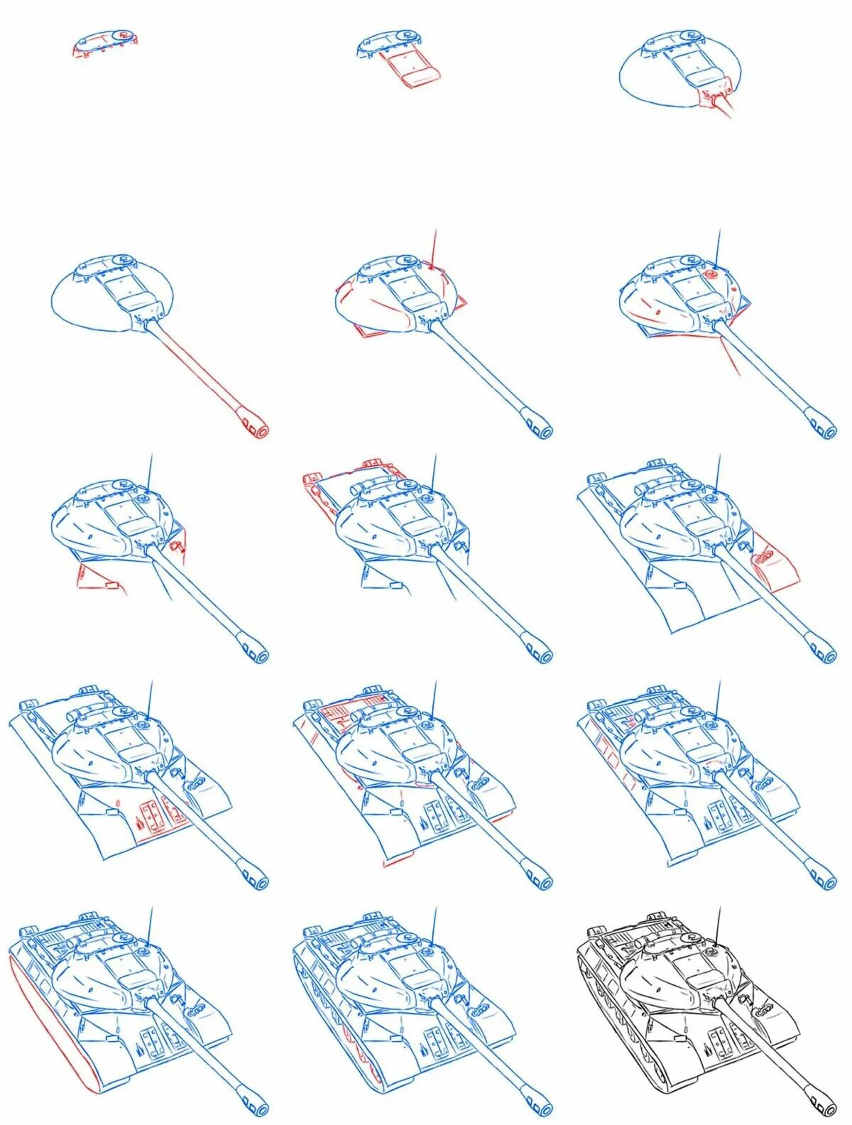 Ис легко. Т34 танк рисунок пошагово. Танк спереди рисунок поэтапно. Рисование танка сбоку. Рисование танка пошагово сбоку.