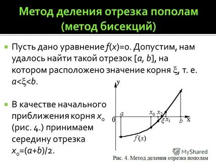 Метод деления интервала пополам
