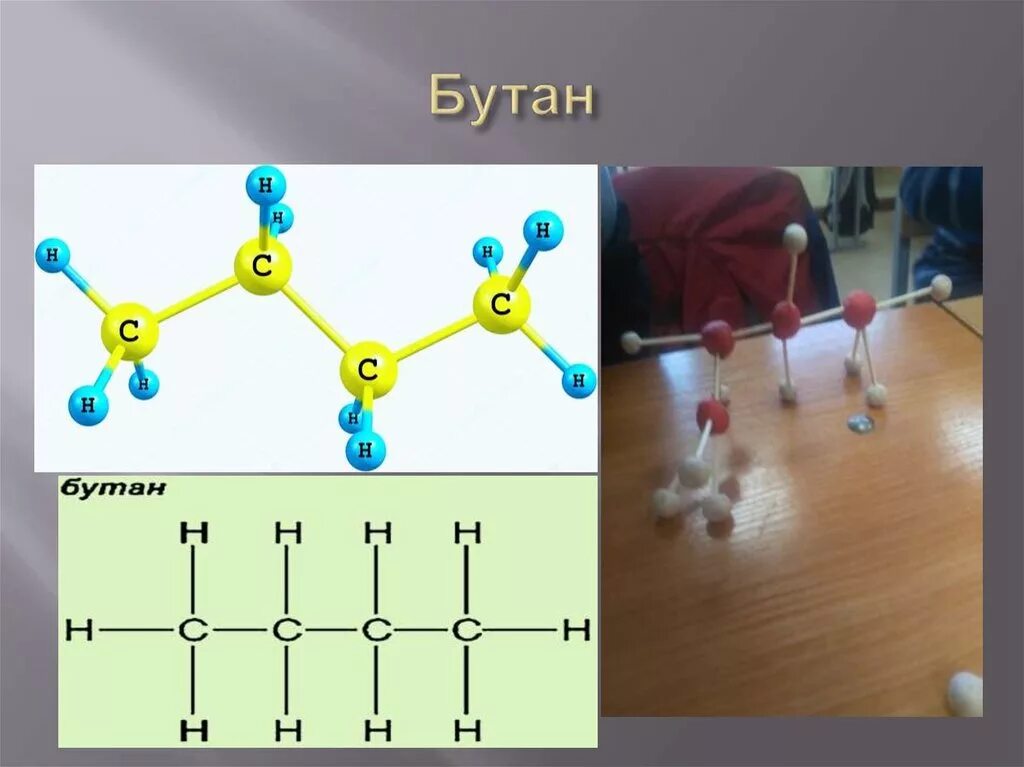 Бутан вещество получение. Модель молекулы бутана. Строение молекулы бутана. Шаростержневая модель бутана. Молекула Бутина из пластилина.