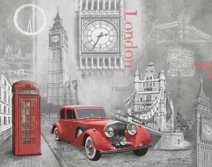 Лондон лайонс париж. Картина в лондонском стиле. Фотообои ретро автомобиль. Открытки с ретро машинами. Ретро автомобили Лондон.
