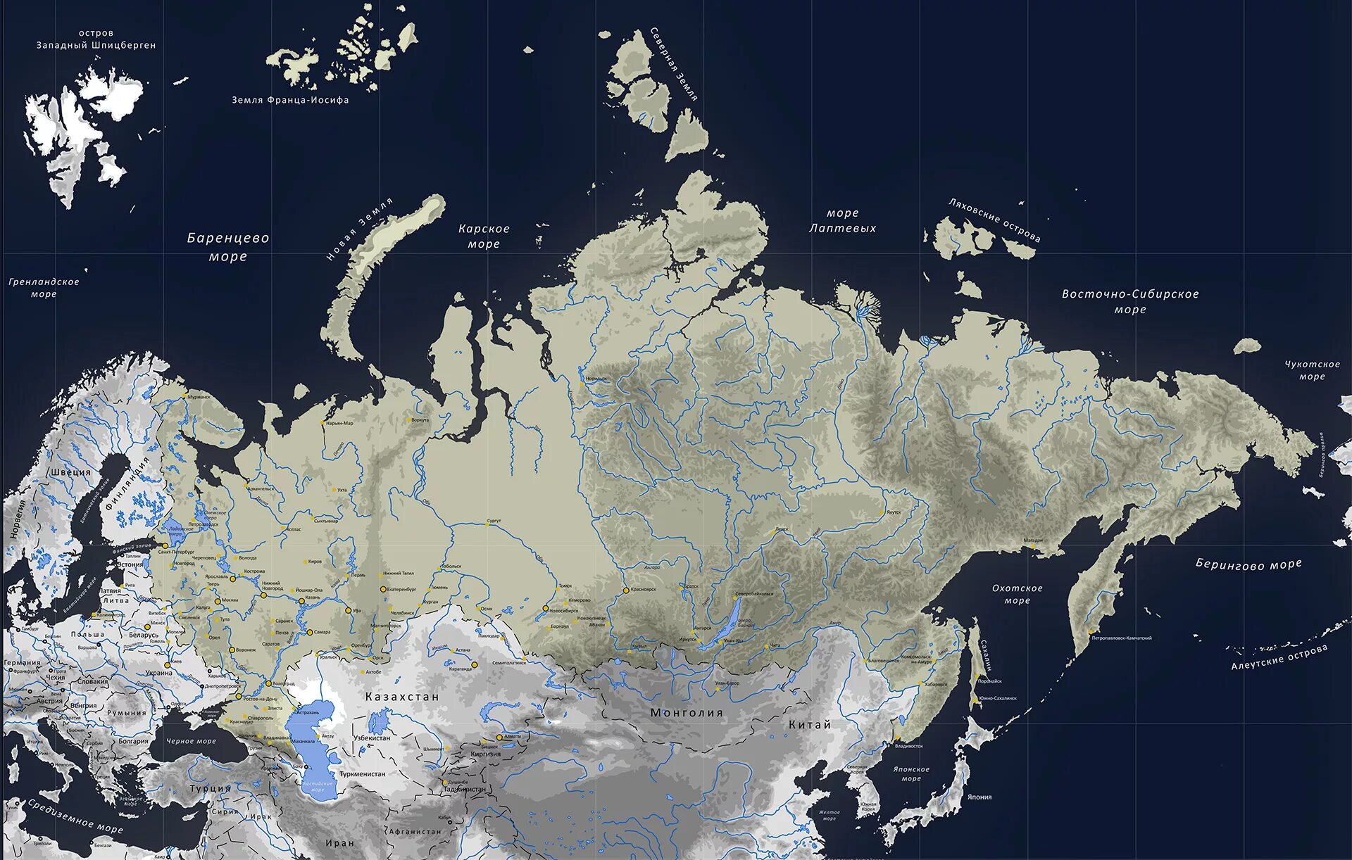 Карта России. Территория России. Новая карта России.