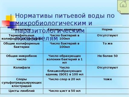 Общие колиформные бактерии в питьевой воде