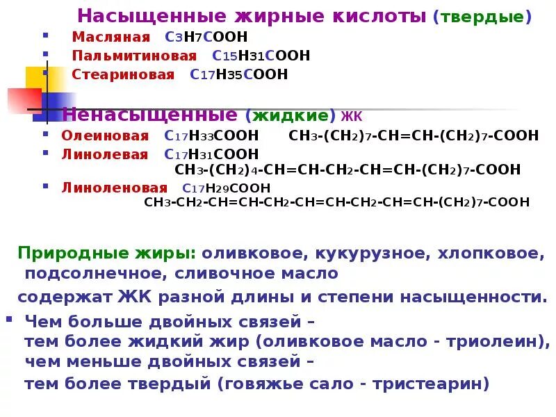 С15н31соон. Насыщенные жирные кислоты характеристика. Биологическая роль насыщенных и ненасыщенных жирных кислот. Основные жирные кислоты химические свойства. Биологические функции жирных кислот.