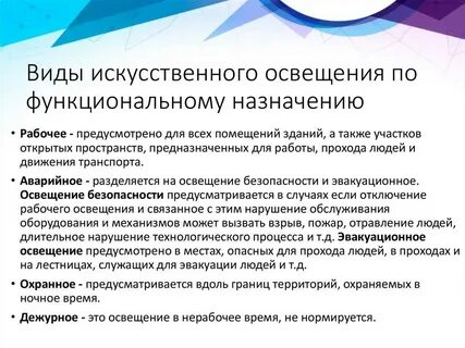 Виды функционального назначение помещения